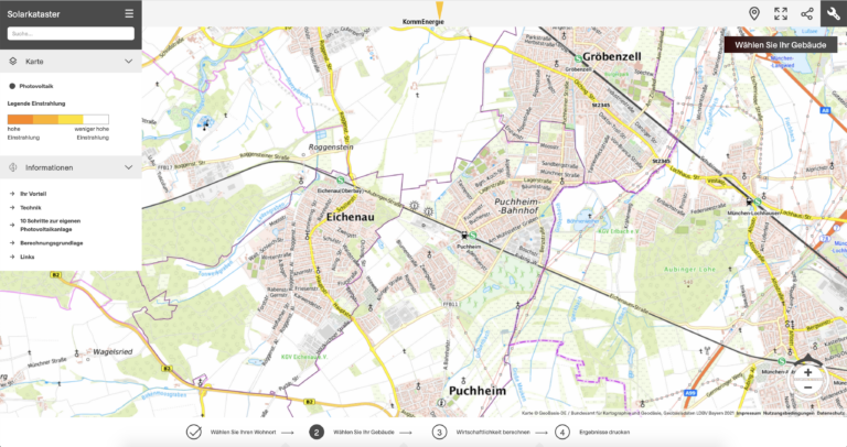 Solarkataster für das Netzgebiet der KommEnergie GmbH online