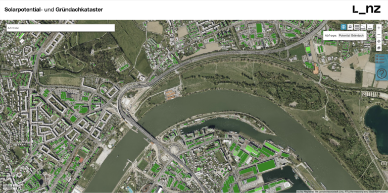 Neues Solar- und Gründachkataster der Stadt Linz online