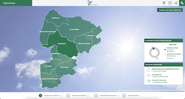 Solarkataster Landkreis Cuxhaven ist online