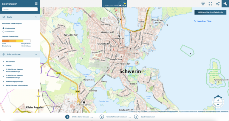 Solar- und Gründachkataster Landeshauptstadt Schwerin online