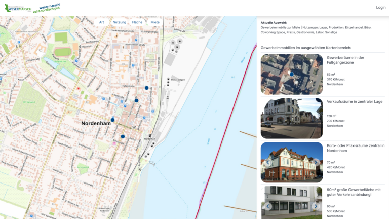 Standortportal Wesermarsch online: Ob City oder Gewerbegebiet – finden Sie den passenden Platz für Ihr Business!