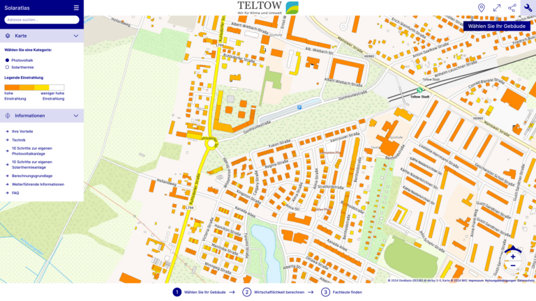 Solar- und Gründachkataster Teltow online!