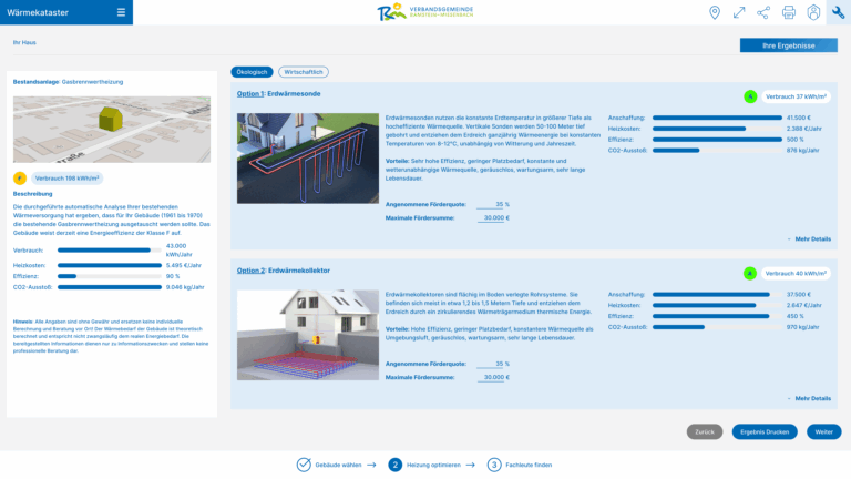 Geoplex hat einen Wärmelotsen für die Verbandsgemeinde Ramstein-Miesenbach erstellt